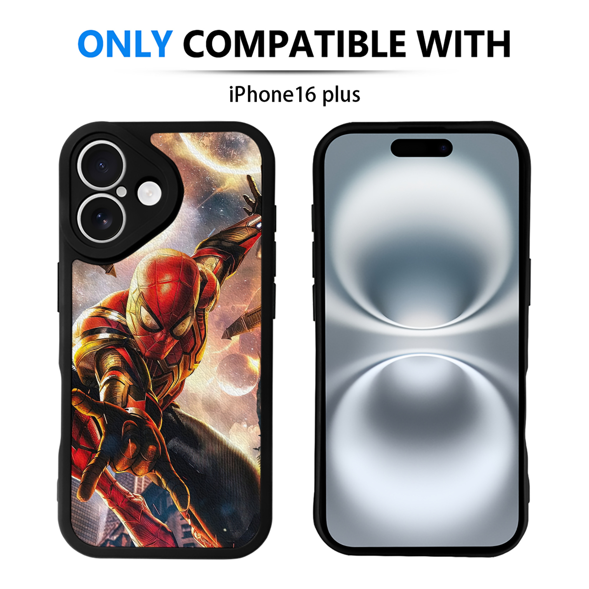 Spider Man スパイダーマン 【iPhone 16シリーズ対応】シリコンスマホケース（レザー調） 材質：シリコン